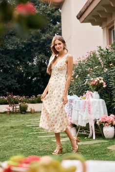 Rachel Floral Spaghetti Strap Maxi Dress V-neck Midi Dress With Lace Trim For Garden Party, Elegant Floral V-neck Slip Dress, Elegant V-neck Floral Print Slip Dress, Feminine Floral Print V-neck Slip Dress, Feminine Cream V-neck Slip Dress, Spring Garden Party V-neck Slip Dress, Feminine V-neck Slip Dress With Floral Print, V-neck Slip Dress For Spring Garden Party, Spring V-neck Slip Dress For Garden Party