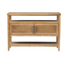 the sideboard is made from wood and has two drawers