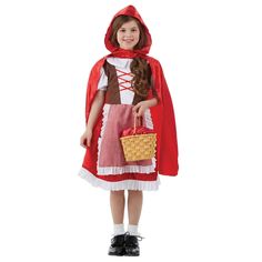 PRICES MAY VARY. Girls little red riding hood costume includes a red & white dress with an attached checked apron front and a red hooded cape. Available in sizes Small (4-6 Years), Medium (7-9 Years), Large (10-12 Years), X-Large (12-14 years). Please refer to size chart image for further size details. High quality red riding hood costume for girls, outfit features high quality details throughout and is completed with the iconic red hooded cape. Founded in 2009 by 3 friends with a passion for co Red Riding Hood Costume Kids, Red Cape Costume, Red Hood Costume, Red Hooded Cape, Book Characters Dress Up, Little Red Riding Hood Costume, Red White Dress, Riding Hood Costume, Toddler Fancy Dress