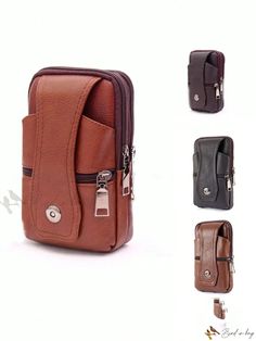 Bird in Bag - Multi-Functional PU Leather Waist Bag With Belt Clip Portable Brown Pouch Belt Bag, Portable Brown Leather Belt Bag, Brown Travel Belt Bag, Brown Portable Belt Bag For Daily Use, Brown Rectangular Belt Bag, Rectangular Brown Belt Bag, Brown Mobile Phone Belt Bag For Outdoor, Functional Brown Phone Shoulder Bag, Functional Brown Shoulder Phone Bag