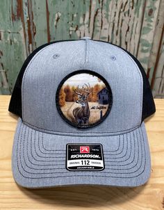 Barn Buck Deer Patch Trucker Hat  AG Outfitters Exclusive Design, art by Dustin Dattilio! Richardson 112 Five Panel brand hat Adjustable Graphic Print Hat With Curved Bill, Adjustable Curved Bill Hat With Graphic Print, Adjustable Outdoor Hat With Graphic Print, Adjustable Graphic Print Hat For Outdoor, Graphic Print Curved Bill Hat One Size, Casual Curved Brim Hat With Graphic Print, Graphic Print Curved Bill Hat, Outdoor Trucker Hat With Graphic Print And Curved Brim, Outdoor Graphic Print Trucker Hat With Curved Brim