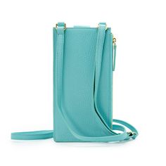 A miniature marvel of form and function, the Paris Phone Pouch holds all your necessary essentials securely in style. Made of gorgeous Italian leather in an aqua blue hue, it stores any sized phone in the main compartment, plus there’s also three credit card/ID pockets. Securing your phone in place with a top flap snap, this crossbody-style bag also has a side zipped section for keys and other must-haves. The Paris is perfect for a night out when a little bag goes a long way — just toss the adju Blue Phone Bag With Cell Phone Pocket For On-the-go, Blue Crossbody Phone Bag With Card Slots, Blue Phone Bag With Removable Pouch For Travel, Travel Blue Phone Bag With Removable Pouch, Travel Phone Bag With Removable Pouch In Blue, Functional Blue Phone Bag With Cell Phone Pocket, Versatile Blue Phone Bag For Travel, Modern Phone Bag With Card Slots For On-the-go, Functional Blue Rectangular Phone Bag