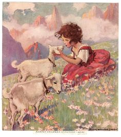 Heidi, illustrations de Jessie Willcox Smith. Tome 1 Contes pour enfants Illustration Vintage, Art Et Illustration, Art And Illustration, Beatrix Potter, Childrens Art, Children's Book Illustration