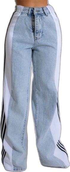 Polyester Pants, Denim Patchwork, Straight Leg Trousers, Type Of Pants, Wide Leg Denim, Straight Leg Pants, Waist Size, Wide Leg Pants, Unique Design