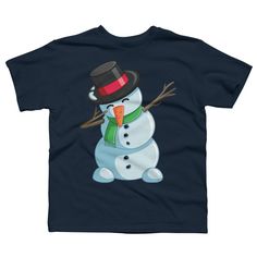 Christmas Dabbing Snowman is a cozy ring spun cotton t-shirt designed by GiftsIdeas for Design By Humans. Pick up this tee and support one of our global artists today. Size: medium. Color: navy. Gender: male. Age Group: kids. Cotton T-shirt For Winter Gift, Winter Gift Cotton T-shirt, Pre-shrunk T-shirt As Winter Gift, Funny Winter Holiday T-shirt, Winter Holiday Funny T-shirt, Snowman Shirt, Black Graphic Tees, Sleeve Packaging, Graphic Tee Design