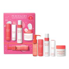 Limited Edition Glass Skin Brilliance Kit - PEACH & LILY | Ulta Beauty Mini Essentials, Peach Lily, Bday Wishlist, Eye Vitamins, Peach And Lily, Essentials Set, Skincare Essentials, Makeup Bag Organization, Affordable Skin Care