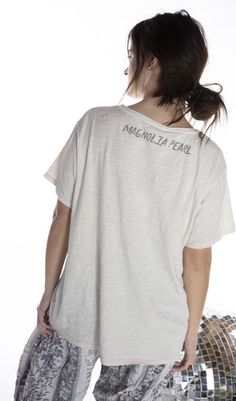 Magnolia Pearl's t-shirts are a statement as well as a unique piece of fashion. Cotton Jersey Boyfriend Cut One Size Cotton Graphic Tee For Surfing, Casual Surfing T-shirt With Screen Print, Magnolia Pearl Tshirt, Casual Surfing T-shirt With Back Print, Beachy Cotton Surfing T-shirt, Magnolia Pearls, Upcycling Design, Boyfriend Cut, Star Child