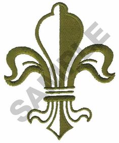 a fleur de lis embroidered on a white background