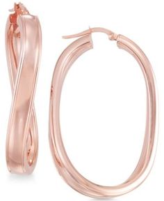 Italian Gold Twisted Oval Hoop Earrings in 14k Gold - Gold Oval Rose Gold Hoop Earrings For Formal Occasions, Rose Gold Oval Hoop Earrings For Formal Occasions, Formal Oval Rose Gold Hoop Earrings, Oval Hoop Earrings, Mens Gift Sets, Luxury Gifts, Eyeshadow Makeup, Dresses With Leggings, Trending Shoes