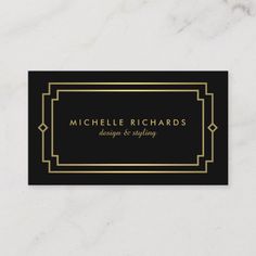 a black and gold business card