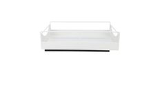 a white plastic tray with handles on it