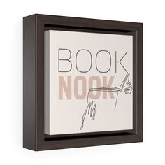 a black and white sign that says book nook