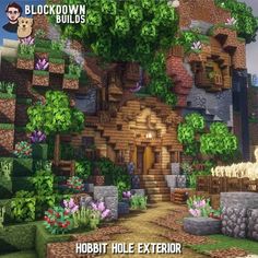 Minecraft Hobbit Hole, Case Minecraft, Casa Hobbit, Minecraft Structures, Minecraft Interior Design, Bangunan Minecraft, Minecraft House Plans, Minecraft Farm