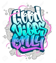 graffiti lettering with spray paint on white background