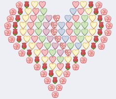 a heart made up of hearts and flowers