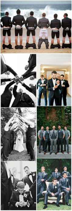 many different pictures of men in suits and ties