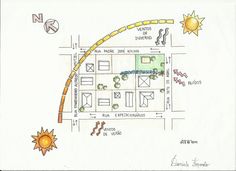 a drawing of a plan for a park