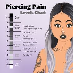 a girl with long hair and piercings is shown in the top half of her body