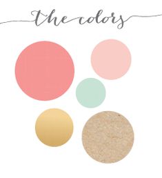 the color palette is peach, grey, and white with some gold glitter on it