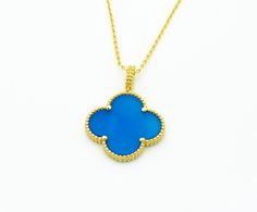 Add a touch of elegance to your look with our Clover Gold Turquoise Necklace. This stunning necklace features a delicate clover pendant made with gold and a vibrant turquoise stone. Perfect for adding a pop of color to any outfit and bringing good luck wherever you go. ADDITIONAL INFORMATION Color: Gold Stone: Turquoise Ref. 5522 Material:- 925 Sterling Silver - 18k Gold Plated- 18k Real Gold ( contact us via instagram) Our replica products are committed to quality and color when used. They are Elegant Turquoise Flower Pendant Jewelry, Trinity Bracelet, Clover Design, Clover Pendant, Detailed Jewelry, Turquoise Stones, Gold Stone, Genuine Turquoise, Stunning Necklace