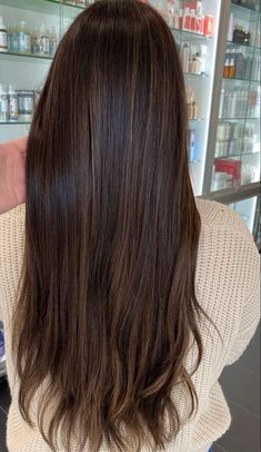 Low Maintenance Brown Hair, Honey Brown Hair Color, Balayage Straight Hair, Highlights For Dark Brown Hair, Rambut Brunette, Dark Brunette Hair, Honey Brown Hair