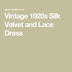 Vintage 1920s Silk Velvet and Lace Dress 1920's Dresses, Biscuit Color, Pearl Decorations