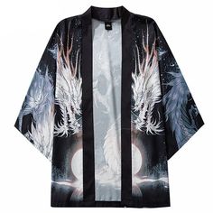 Item type: Kimono Gender: Unisex Style: Japan Style Specialty: Great Wave Crane Color: Colorful Japanese Jacket, Women Kimono, Haori Jacket, Japan Streetwear, Kimono Yukata, Japanese Dragon, Japanese Samurai, Streetwear Summer, White Dragon