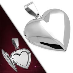 Top Quality Stainless Steel Love Heart Locket Pendant With ChainFree Engraving 3 lines up to 15 characters per lineSize Pendant: 1.18" inchesSize Chain: 18" inches Metal Heart Necklace For Valentine's Day Wedding, Valentine's Day Anniversary Gift Metal Jewelry, Valentine's Day Heart Charm Necklace In Stainless Steel, Valentine's Day Heart Cut Stainless Steel Jewelry, Heart-shaped Stainless Steel Jewelry, Heart-shaped Stainless Steel Locket, Heart Shaped Stainless Steel Locket, Engraved Promise Rings, Personalized Engraved Gifts