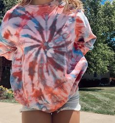 This is a unique crewneck tie dyed sweatshirt. All items are made to order and may have slight variations in pattern, but will have a similar swirl design to the item posted. We also take custom requests, let us know what you're looking for!. A hoodie is also available, just send us a message or leave it in the notes. Sizing: -All sizes are UNISEX though run closer to Women's sizing. We suggest to size up for a looser fit. -Please see size chart in photos. Material: -50% Cotton/ 50% Polyester -M Red White Blue Tye Dye Shirt, Red And Blue Tye Dye Shirt, Red White And Blue Tie Dye, Hand Dyed Tie-dye Crew Neck Sweatshirt, Spring Tie-dye Hoodie Sweatshirt, Oversized Tie-dye Hand Dyed Sweatshirt, Blue Crewneck, Tie Dye Sweatshirt, Tie Dye Hoodie