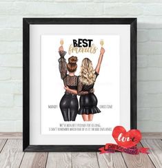 the best friends poster is displayed in a frame