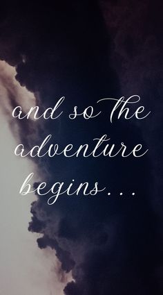 an airplane flying in the sky with a quote below it that says, and so the adventure begins