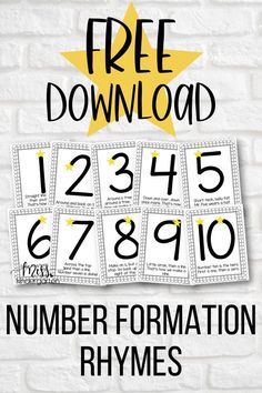 free printable number formation rhynes for kids