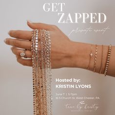 LET’S GET ZAPPED! Reserve your spot at Kristin Lyons’ Permanent Jewelry Party and receive your very own custom clasp-less, high-quality piece of jewelry made just for you! Choose from over 40+ high quality 14k gold filled, rose gold & sterling silver chains & charms to create your own personalized ring, bracelet, anklet, or necklace — plus, add a charm for a unique, elevated look. Each appointment is valid for ONE person however, you can choose to have multiple permanent jewelry applications. We do not limit the number of pieces of permanent jewelry you can purchase during your appointment. And please feel free to bring a friend! Scroll through images in this link for pricing & FAQs. Please note: You are booking a permanent jewelry appointment with True By Kristy via Kristin Lyons’ private Permanent Jewelry Party, Nail Station, Jewellery Business, Branding Photoshoot Inspiration, Blue Flame, Personalized Ring, Pop Up Event, Silver Chains