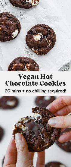 vegan hot chocolate cookies with no chilling required