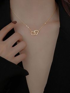 River Magic, Double Heart Charm Necklace, Inexpensive Jewelry, Heart Shaped Pendant Necklace, Fancy Jewellery Designs, Jewelry Accessories Ideas, Heart Chain