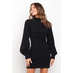 This sweater dress is the perfect blend of sass and sophistication. Featuring an above-the-knee length with a high neckline, long sleeves and ribbed hem, it's chic and warm all at once! The soft knit feel ensures that you stay cozy without compromising on style. Petal And Pup, Dresses By Length, Winter Dresses, The Knee, Knit Top, Fitness Fashion, Knee Length, Sweater Dress, Lounge Wear