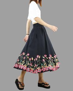 * A high waist skirt, with beautiful flowers embroidery.* It is made of high end cotton, with two pockets.* If you need to custom make the skirt waist and length, please contact us.* Support 7 days return to get full refund on item without any reason.* Can custom size and colors, lead time is 6-8 days;* Let us know your usual size in your country and your overall height.* If you have some specific request or special characters such as broad shoulder, long arms, long waist, etc you think we need Floral Embroidered Flowy Full Skirt, Floral Embroidery Full Skirt, Embroidered Full Skirt For Spring, Floral Embroidered Full Skirt Bottoms, Spring Full Skirt With Floral Embroidery, Flowy Full Embroidered Skirt, Flowy Full Skirt With Floral Embroidery, Flowy Full Skirt With Embroidery, Spring Embroidered Full Skirt