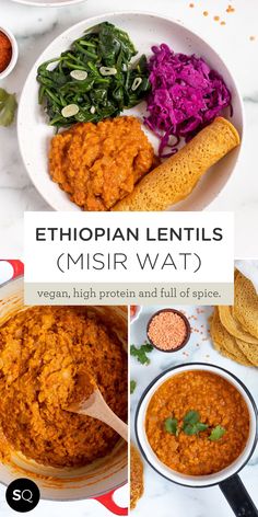 ethiopian lentils misr wat with vegetables and spices