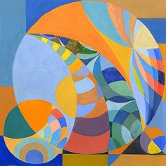 an abstract painting with different colors and shapes