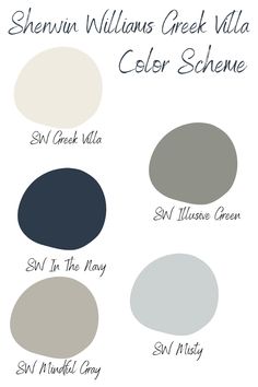 the color scheme for sheryln williams creek villa in gray, white and blue