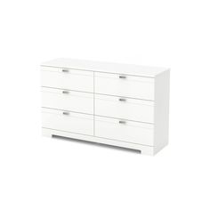 a white dresser with four drawers and two doors