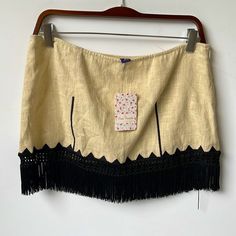 Waist Approximately 32” Hips Approximately 36” Length Approximately 13” Unlined Side Zipper Oatmeal And Black Fringe Mini Skirt, Fur Skirt, Free People Skirt, Black And Beige, Sewing Inspiration, Side Zipper, Dream Closet, Evolution, Mini Skirt