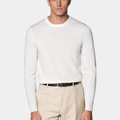 A classic crewneck knit for simple layering on any occasion, this versatile off-white wool sweater is a luxurious and essential addition to any winter closet. Winter Closet, Wool Sweater, Wool Sweaters, Layering, Knitwear, Free Delivery, Off White, Crew Neck, Pure Products