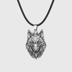 Recalling the traits the wolf embodies, this rugged necklace is a beautiful gift for the loyal warrior, guardian or protector in your life. Material: Zinc Alloy, Vegan Leather RopeChain/Cord Length: 45 cm (17.7") Click ADD TO CART To Order Yours Now! The Checkout Process is Guaranteed to be 100% Safe and Secure with Visa, Mastercard, AMex, Discover, Apple Pay or PayPal. Black Wolf Design Jewelry For Gift, Engraved Viking Style Necklace, Viking Style Wolf Design Jewelry Gift, Symbolic Engraved Dog Tag Necklace, Viking Style Adjustable Necklace As Gift, Viking Style Adjustable Necklace Gift, Silver Pendant Necklace For Outdoor, Viking Style Nickel Free Necklaces For Gift, Viking Style Nickel Free Necklace Gift