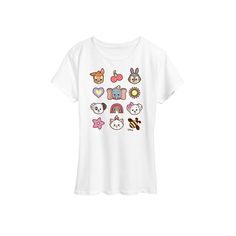 She will love showing off her style with this Disney Women's Character Group Graphic Tee. © Disney FEATURES Short sleeves CrewneckFABRIC & CARE Solid Color: Cotton ; Heather Colors: Cotton/Polyester Machine wash Imported Size: Xxl. Color: White. Gender: female. Age Group: kids. Casual Hello Kitty Print Tops For Sleepover, Kawaii Multicolor Character Print T-shirt, Playful White Top With Cute Design, Playful White Tops With Cute Design, Cute Hello Kitty Print Tops For Sleepover, Cute Hello Kitty Tops For Sleepover, Cute Pink T-shirt For Sleepover, Playful Cotton T-shirt For Sleepovers, White Playful Top With Cute Design