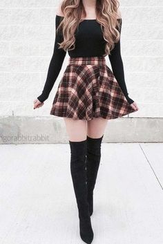 Rok Outfit, Stil Boho, Chic Fall Outfits, White Wall, Edgy Outfits, Teen Fashion Outfits, Thigh High, Cute Casual Outfits, Cute Fashion