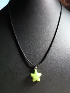 Green matte star pendant with adjustable rope necklace. Handmade Adjustable Star Necklace, Casual Star-shaped Necklaces For Gifts, Casual Adjustable Star Necklaces, Trendy Adjustable Star-shaped Necklace, Trendy Adjustable Star Necklaces, Spiral Star, Necklace Green, Tucson Az, Rope Necklace