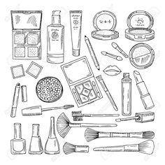 a set of cosmetics and makeup products on a white background stock photo, images and royalty illustrations