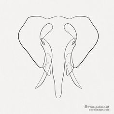 the outline of an elephant's head is shown