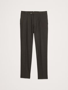 This sophisticated Italian wool suit pant is cut from a luxurious and historical wool fabric—one we love for its distinctive balance between an open weave and a tighter tension yarn, which gives it the ability to remain breathable while always looking pulled-together.   Breathable, Wrinkle-Resistant Tailored Slim Fit: Mid-rise.  Tapered slim leg.  Extra length at the hem and through the back rise for ease of alterations.  Fabric from Italy's Lanificio Guabello.  Zip fly with button-tab waistband Suit Pant, Open Weave, Wool Suit, Slim Legs, Wool Fabric, Mid Rise, Banana Republic, Tights, Cashmere